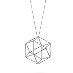 Sterling Silver Geometric Pendant Necklace